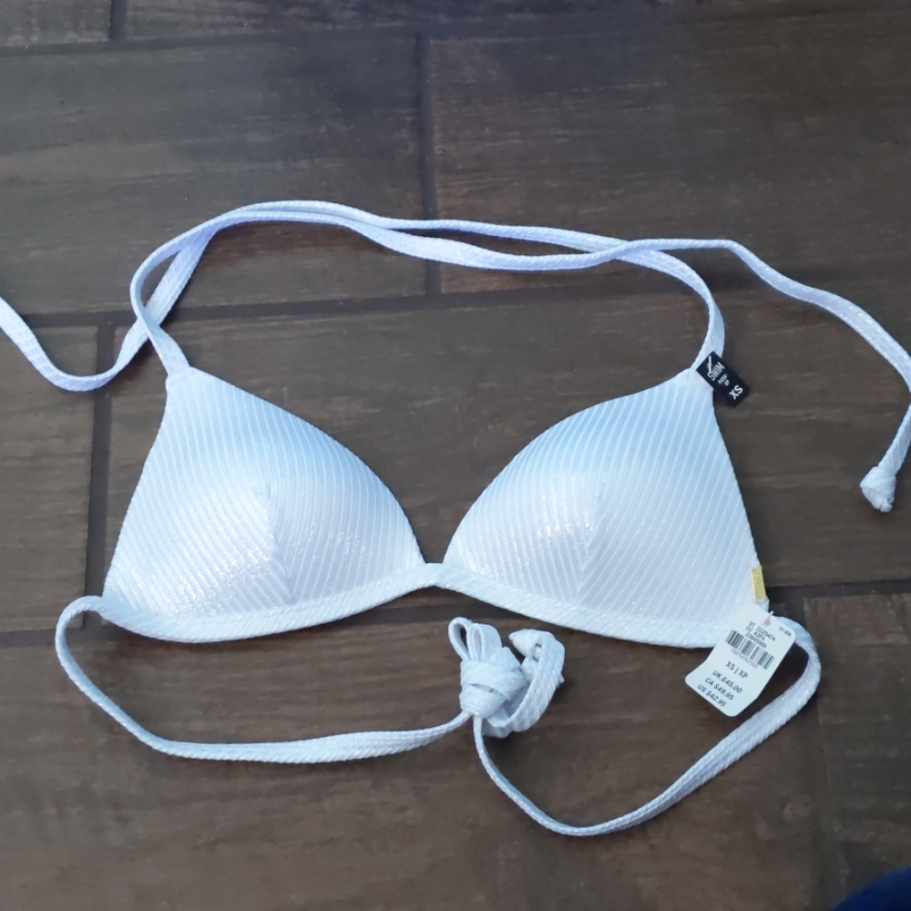 Victoria's Secret PINK metallic white bikini
